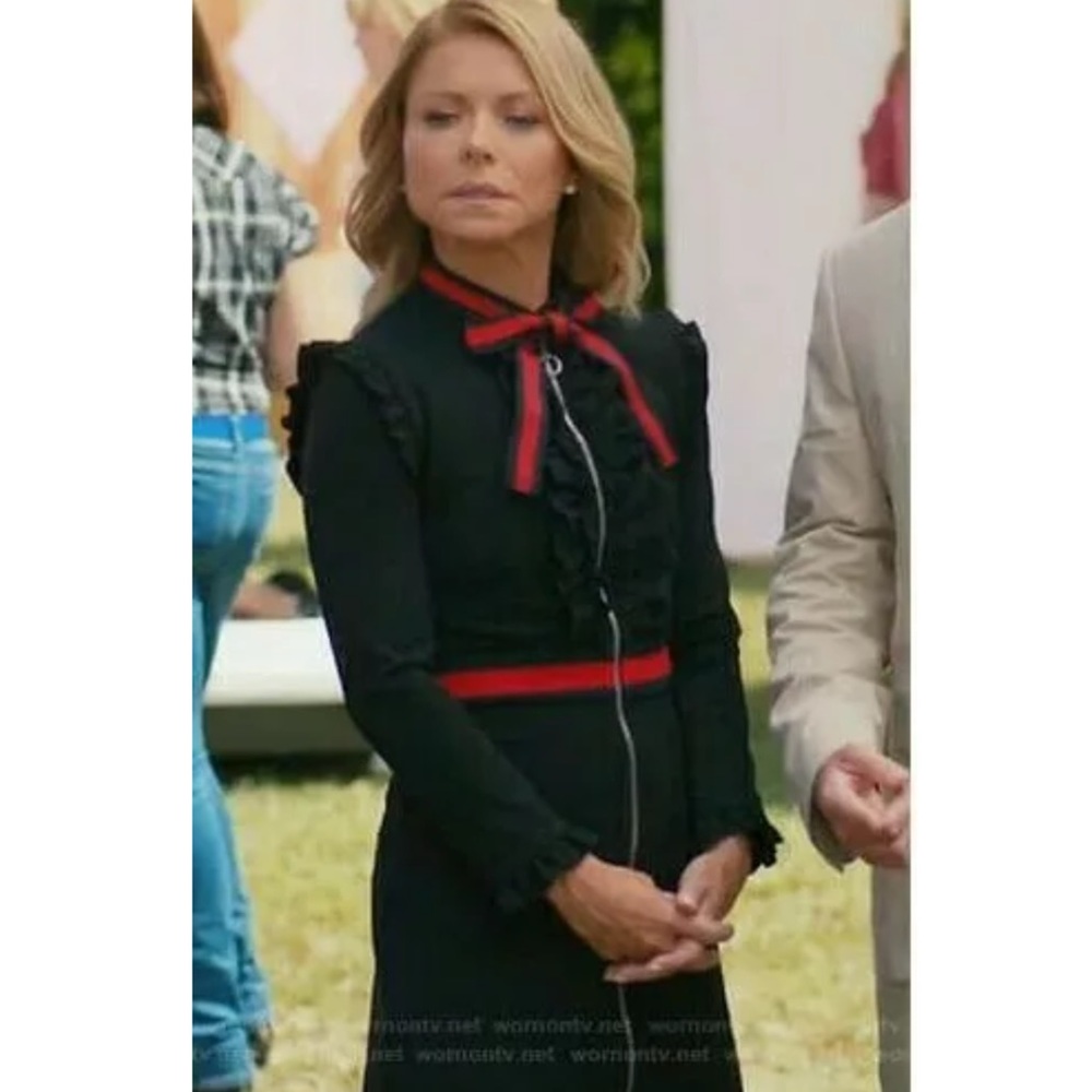 GUCCI Grosgrain Ruffle Bolo Pussybow Cady Dress S - Picture 9 of 13